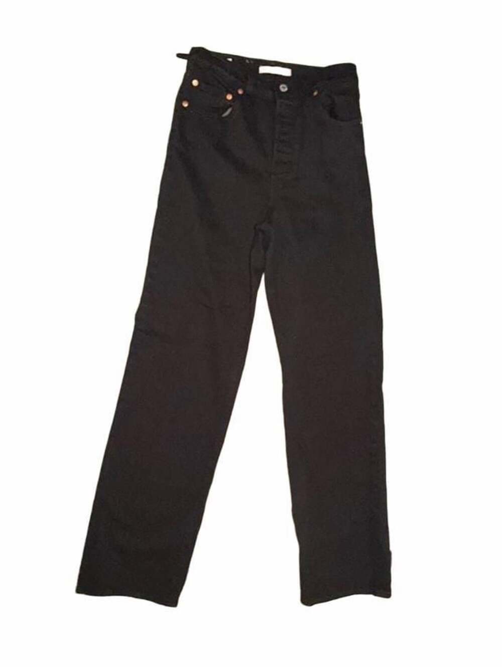 Levi's Ribcage Straight Size 27 Black Denim Jeans